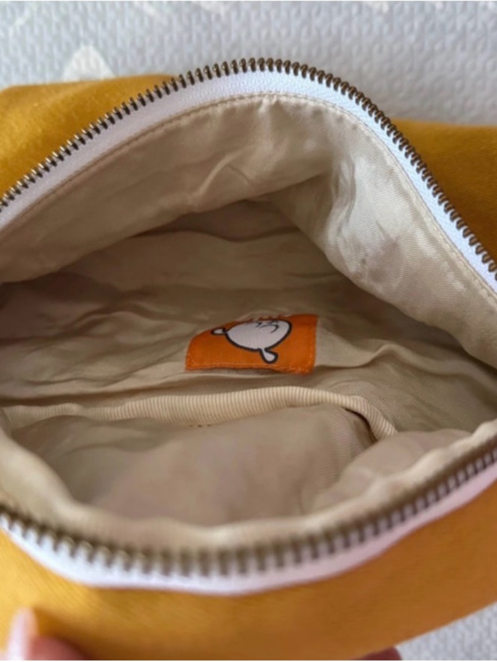 Tula Mustard Yellow Mini Heart-Print hip pouch. - Picture 4 of 5